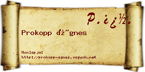 Prokopp Ágnes névjegykártya